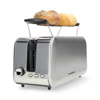 Nedis Broodrooster | 4 Sneetjes Brood | 2 Lange Sleuven | Bruining niveaus: 7 | Ontdooifunctie | Aluminium / Zilver - KABT400AL