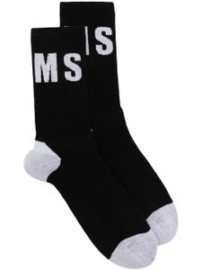 MSGM chaussettes à logo imprimé - Noir