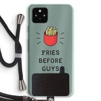 Fries before guys: Pixel 5a 5G Transparant Hoesje met koord
