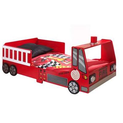 Vipack peuterbed brandweer auto - rood - 77x148 cm - Leen Bakker