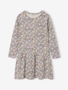 Meisjesjurk met print rozen