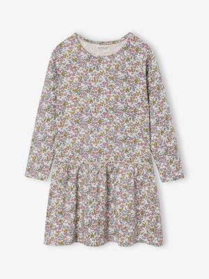Meisjesjurk met print rozen