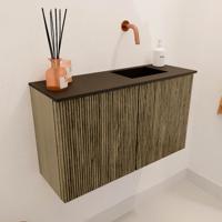 Toiletmeubel Mondiaz Joya | 70 cm | Meubelkleur Dusk | Faye wastafel Urban Rechts | Zonder kraangat(en)