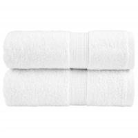 VidaXL Premium washandjes solund 2 stuks wit 30x30 cm 600 g/m²