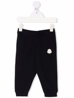 Moncler Enfant pantalon de jogging à patch logo - Bleu