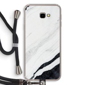 Elegante marmer: Samsung Galaxy J4 Plus Transparant Hoesje met koord