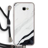 Elegante marmer: Samsung Galaxy J4 Plus Transparant Hoesje met koord