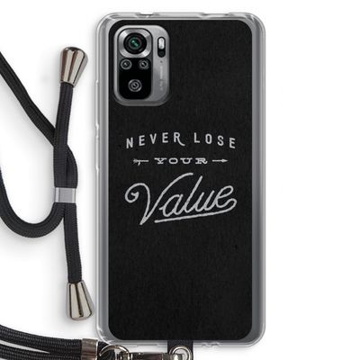 Never lose your value: Xiaomi Redmi Note 10S Transparant Hoesje met koord