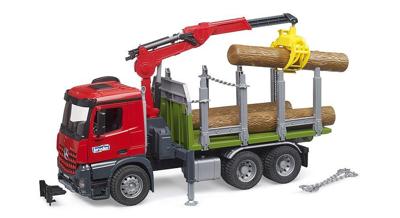 bruder MB Arocs houtvrachtwagen met laadkraan en grijper modelvoertuig