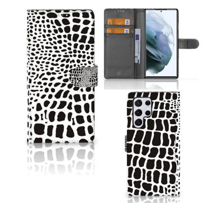 Samsung Galaxy S22 Ultra | Telefoonhoesje | Met pasjeshouder | Slangenprint