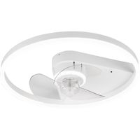 LED Plafondlamp met Ventilator - Plafondventilator - Trion Borkino - 30W - Aanpasbare Kleur - Afstandsbediening - Dimbaar - Rond - Mat Wit - Aluminium - thumbnail