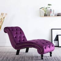 Chaise longue fluweel paars