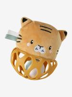 Houten en siliconen rammelaar TANZANIE geel