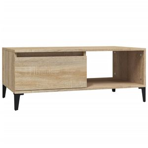 The Living Store Salontafel Industriële Stijl - 90 x 50 x 36.5 cm - Sonoma Eiken