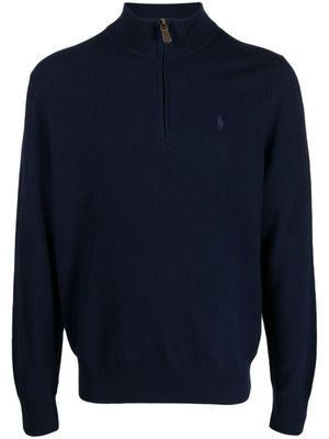Polo Ralph Lauren pull en laine à col montant - Bleu