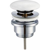 Wiesbaden Caral Glanzende Keramische Clickwaste Afvoerplug 5/4 inch Wit