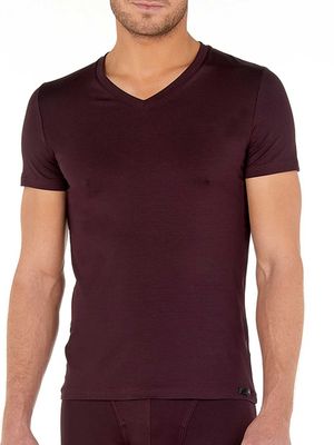 HOM - T-Shirt V-neck - Tencel Soft - 00ZQ, Maat:L