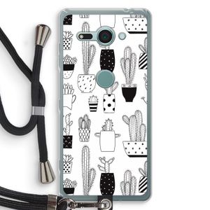 Cactusmotief: Sony Xperia XZ2 Compact Transparant Hoesje met koord