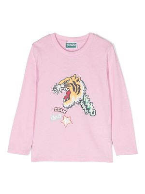 Kenzo Kids t-shirt en coton à imprimé graphique - Rose