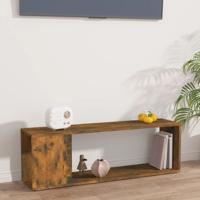 Tv-meubel 100x24x32 cm bewerkt hout gerookt eikenkleurig - thumbnail