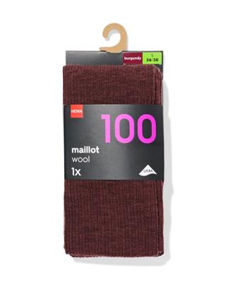 HEMA Dames Maillot 100denier Wol Bordeauxrood (bordeauxrood)
