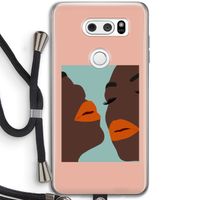 Orange lips: LG V30 Transparant Hoesje met koord