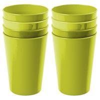 Onbreekbare drinkglazen - set 8x stuks - kunststof - groen - 300 ml - camping/outdoor/kinderen