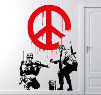 Muursticker Peace Banksy