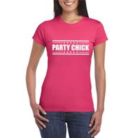 Party chick t-shirt fuchsia roze dames - thumbnail