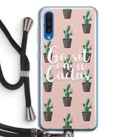 Cactus quote: Samsung Galaxy A50 Transparant Hoesje met koord