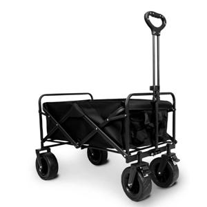 TerraGear Bolderkar opvouwbaar - Tot 150KG draagvermogen - 98L capaciteit - All terrain en draaibare wielen - Zwart