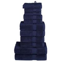 VidaXL 12-delige handdoekenset solund 600 g/m² marineblauw