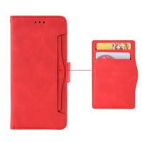 Portemonnee stijl huid gevoel kalf patroon lederen draagtas voor Google pixel 3a met aparte kaartsleuf (rood)