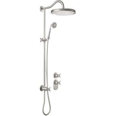 Regendouche set Tres Clasic | Inbouw | Thermostaatkraan | 2-weg | Vintage | RVS look