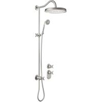 Regendouche set Tres Clasic | Inbouw | Thermostaatkraan | 2-weg | Vintage | RVS look