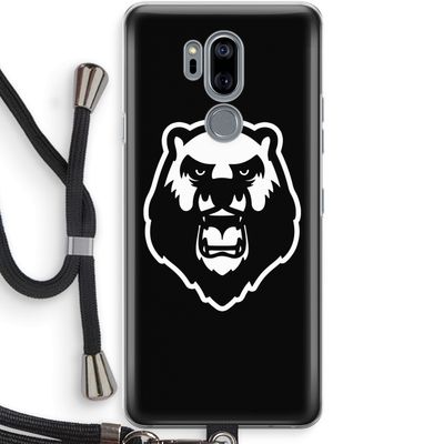 Angry Bear (black): LG G7 Thinq Transparant Hoesje met koord