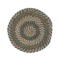 Placemat Versa Blauw Wit Textiel Waterhyacint 38 cm