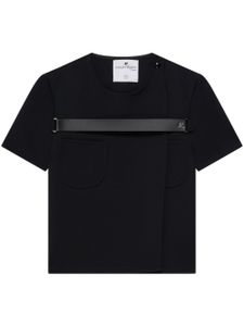 Courrèges t-shirt à détail de sangle - Noir