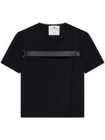 Courrèges t-shirt à détail de brides - Noir