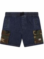 Dolce & Gabbana Kids short en jean à lien de resserrage - Bleu