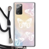 White butterfly: Samsung Galaxy Note 20 / Note 20 5G Transparant Hoesje met koord