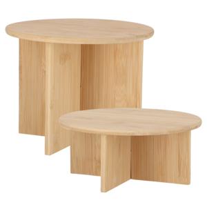 Esschert Design plantenpot verhogen tafeltjes set 2x stuks - van bamboe - D25 x H11/D25 x H19 cm