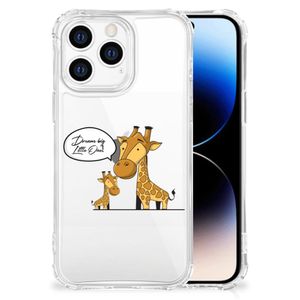 iPhone 14 Pro Stevig Bumper Hoesje Giraffe