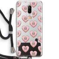 Chicks before dicks: OnePlus 6 Transparant Hoesje met koord