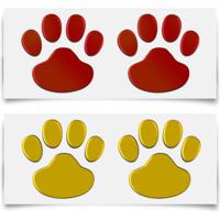 Auto Sticker Honden pootjes Goud autosticker stickers - thumbnail