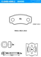 Remblokkenset, schijfrem ATE, u.a. für Peugeot, Fiat, Citroën