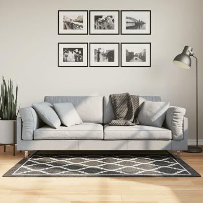 VidaXL Vloerkleed wasbaar anti-slip 80x150 cm zwart en wit