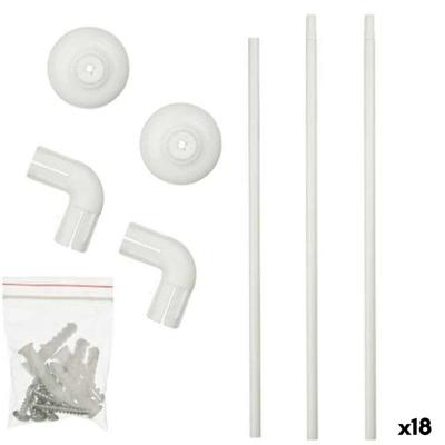 Doucheglijstang Berilo B0769 B0769 Wit Aluminium 90 x 90 cm 113 x 2,5 x 7,5 cm Douchegordijn (18 Stuks)
