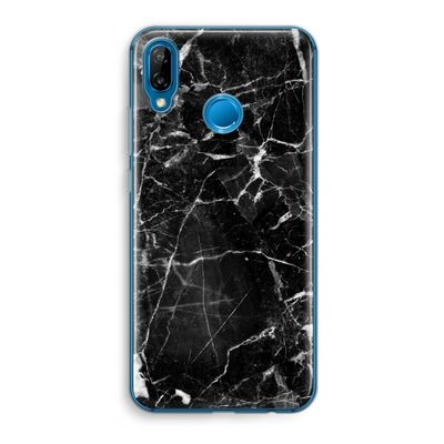 Zwart Marmer 2: Huawei P20 Lite Transparant Hoesje