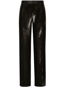 Dolce & Gabbana pantalon droit à plis marqués - Noir